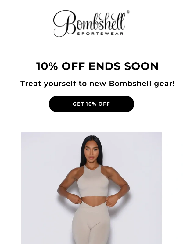 Bombshell Sportswear - Last chance for 10% off!