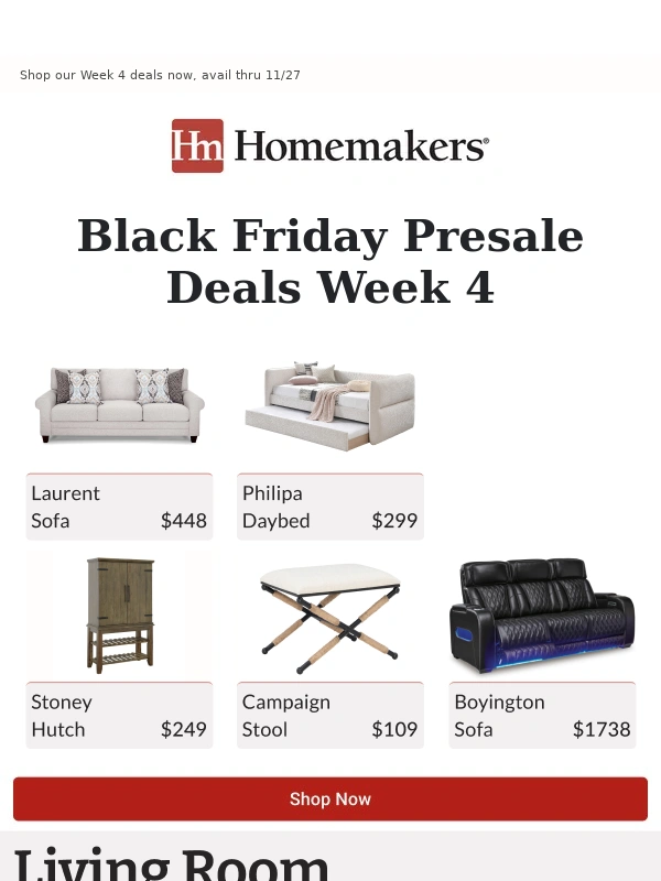 Homemakers - Final Black Friday Presale Deals > > >