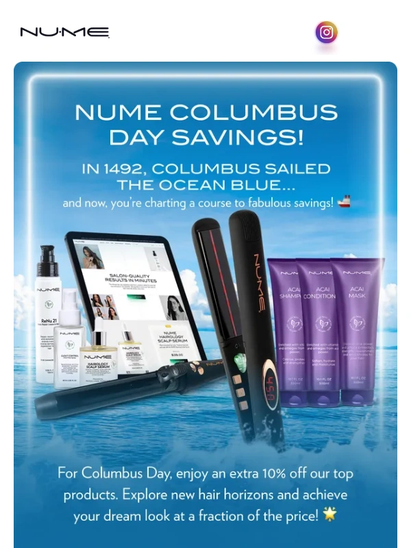 NUME - Columbus Day Deals: Sail Into Extra Savings!