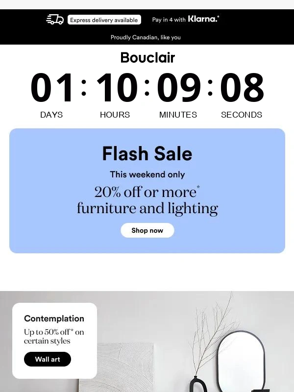 Bouclair - Last chance: furniture,lighting & more