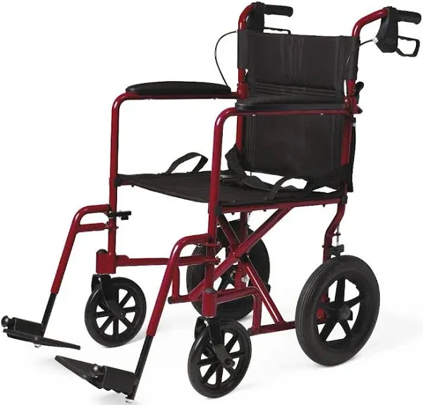 Medline Aluminum Transport Chair with 12" Wheels