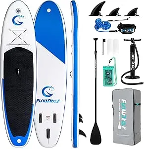 FunWater 10'6x 33" Inflatable Ultra-Light Stand Up Paddle Board Bundle (Classic Smiley)