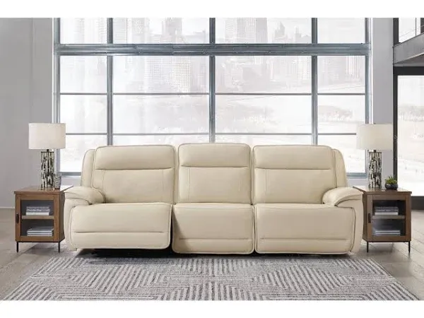 Double Deal 3-Piece Dual Power Leather Reclining Modular Sofa