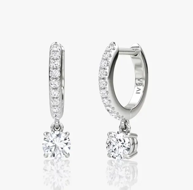 Solitaire Drop Huggie Hoop