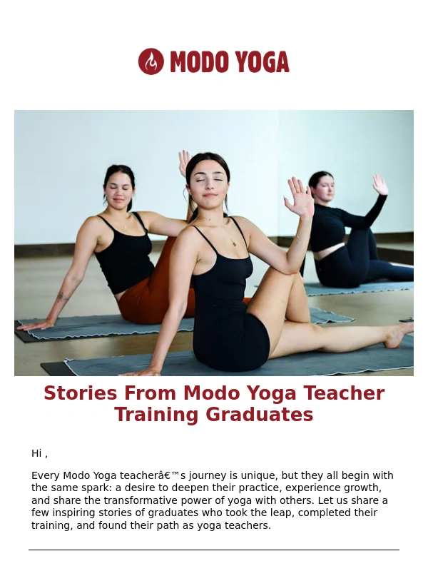 Modo Yoga - Be Inspired: Stories from Teacher Training Graduates ?