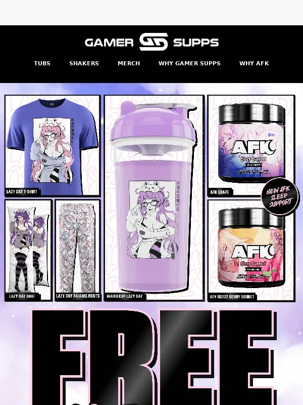 Gamer Supps - FREE Waifu Cup ? NEW AFK Sleep