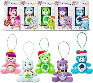 5-Pack 3" Care Bears Holiday Miniature Micro Teenies Plush Figure Treasure Box