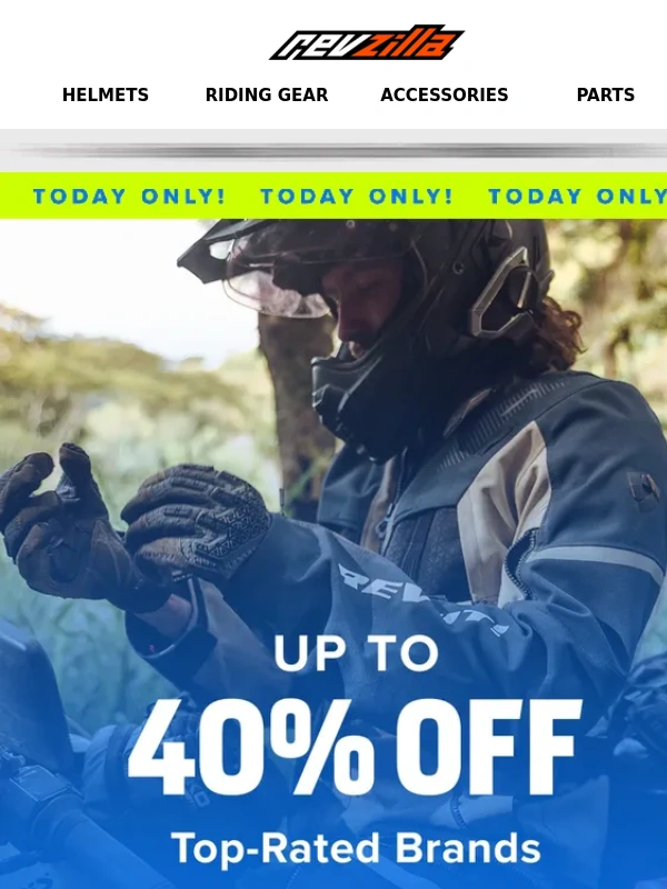 Revzilla - TODAY ONLY! Cardo,REV'IT! & Bell - Up To 40% Off!
