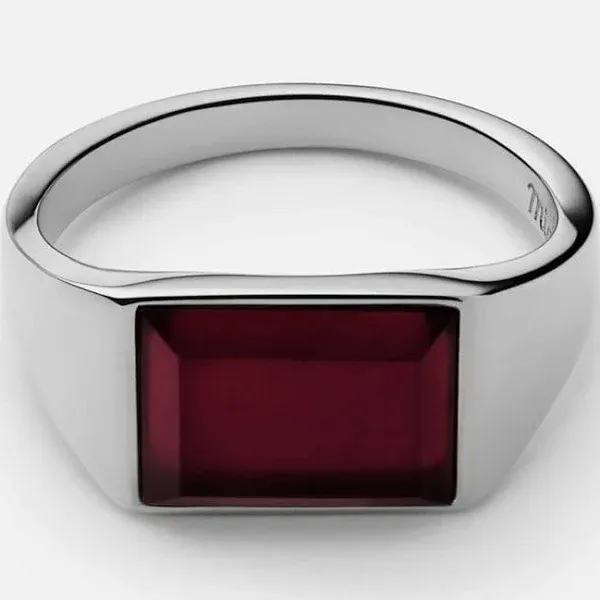 Miansai Men's Sterling Silver Lennox Agate Ring