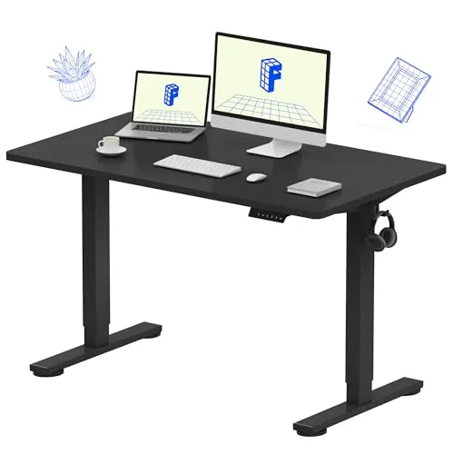 FLEXISPOT EN1 Whole-Piece Standing Desk 48 x 24 Inches Electric Height Adjustable Desk for Home…