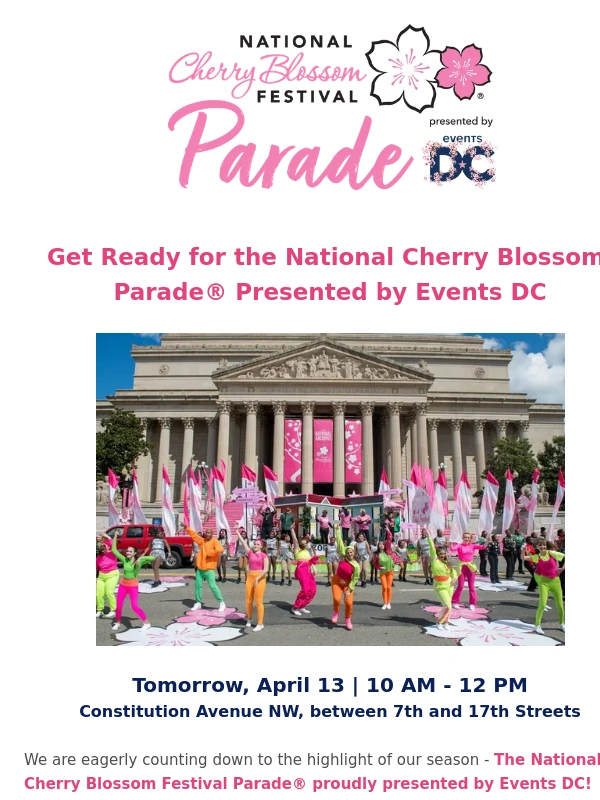 Spothero - TOMORROW! National Cherry Blossom Festival Parade