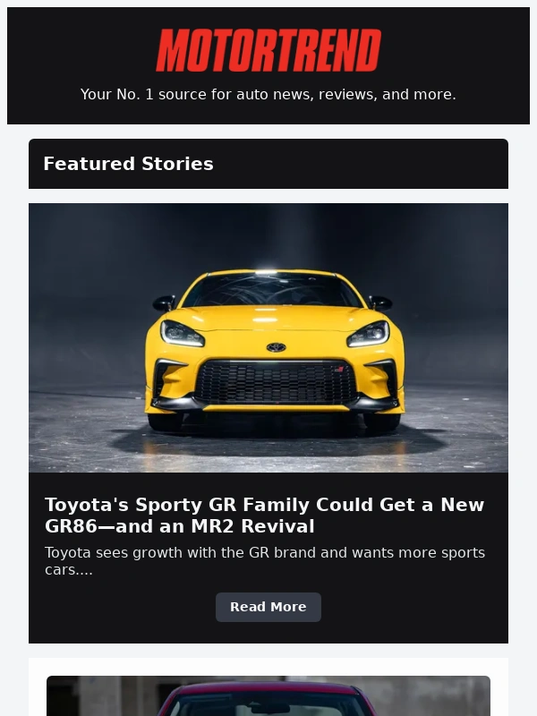 Motortrend's Roadkill TV Show - Toyota's Sporty GR Family Could Get an MR2 Revival and New GR86