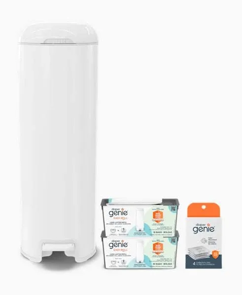 Diaper Genie Platinum Stainless Steel Diaper Pail Gift Set