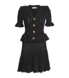Knitted Peplum Mini Dress In Black