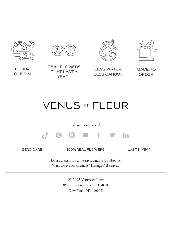 Venus ET Fleur - Last Day for Complimentary Overnight Shipping!