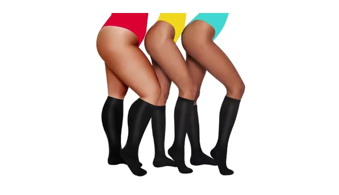 Jopvvic 3 Packs Women Compression Socks Best for Running Athletic Cycling Gender Neutral School Graduation Cool Present Long Flight Must Haves
