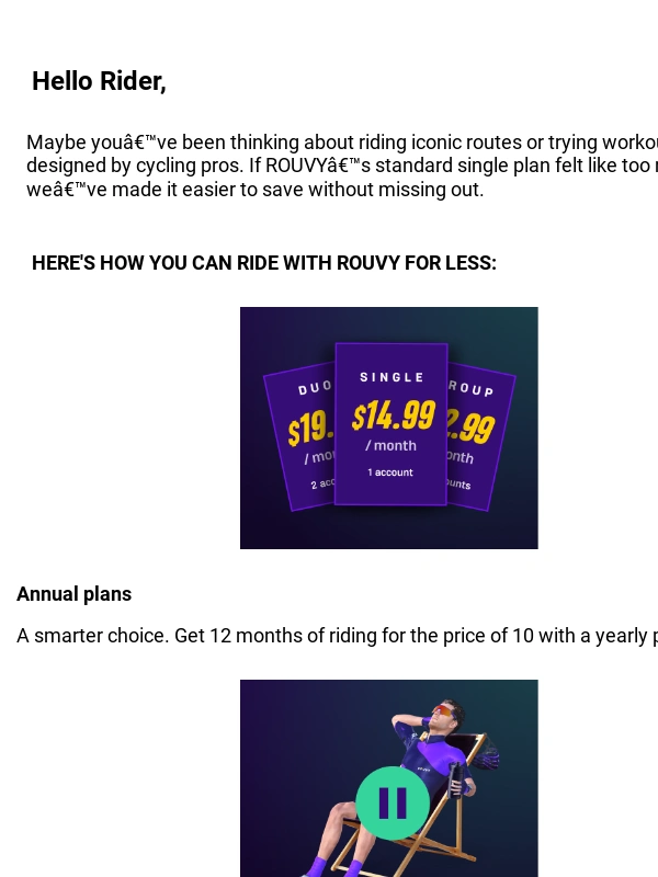 Rouvy - How to ride on ROUVY for less than 10 USD/month
