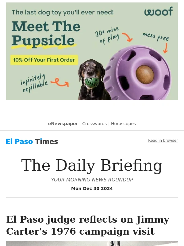 El Paso Times - Daily Briefing: El Paso judge reflects on Jimmy Carter's 1976 campaign visit