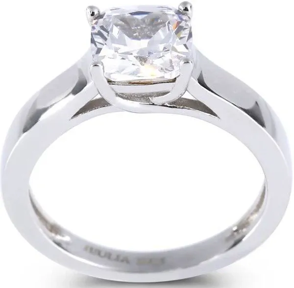 Jeulia Cushion Cut Sterling Silver Ring