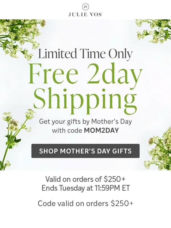 Julie Vos - Free shipping just got faster ?