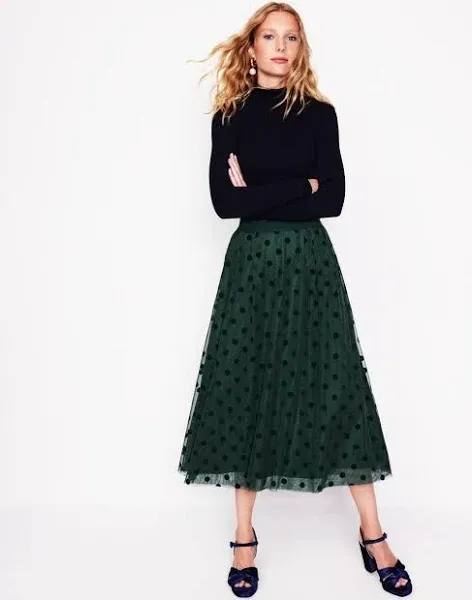 Boden Women's Isabella Tulle Midi Skirtblack