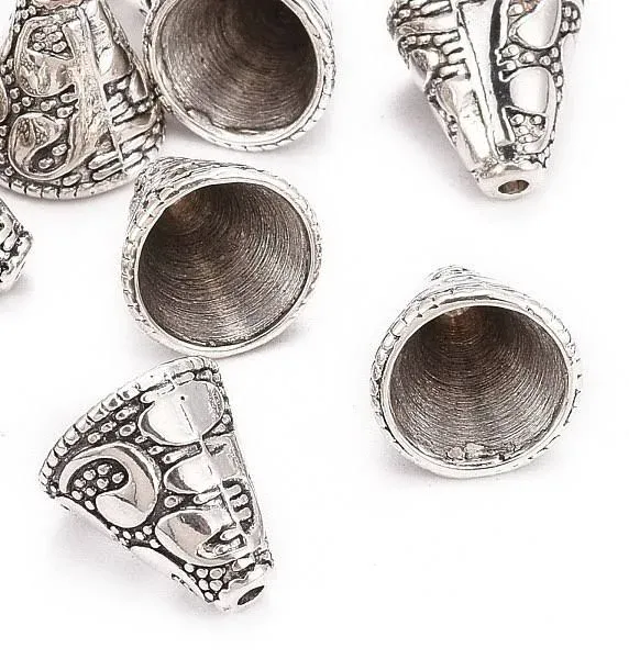 Honeyhandy Tibetan Style Cone Alloy Bead Caps