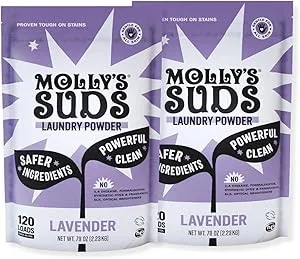 Molly's Suds Original Laundry Detergent Powder | Clean Laundry Detergent Powder for Sensitive Skin | Simple, Effective Ingredients, Stain Fighting | 240 Loads (Lavender)