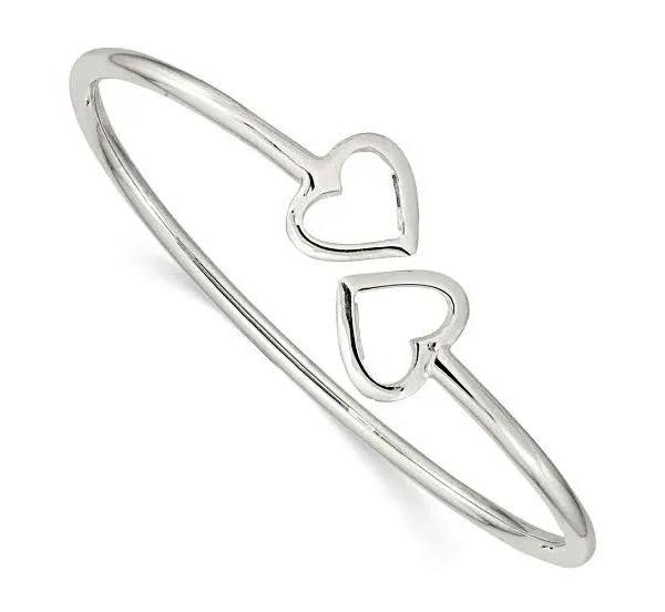 Sterling Silver Heart Bangle