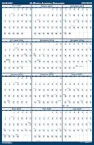 2024-2025 House of Doolittle 37" x 24" Academic Yearly Dry-Erase Wall Calendar, Reversible, White/Blue (395-25)