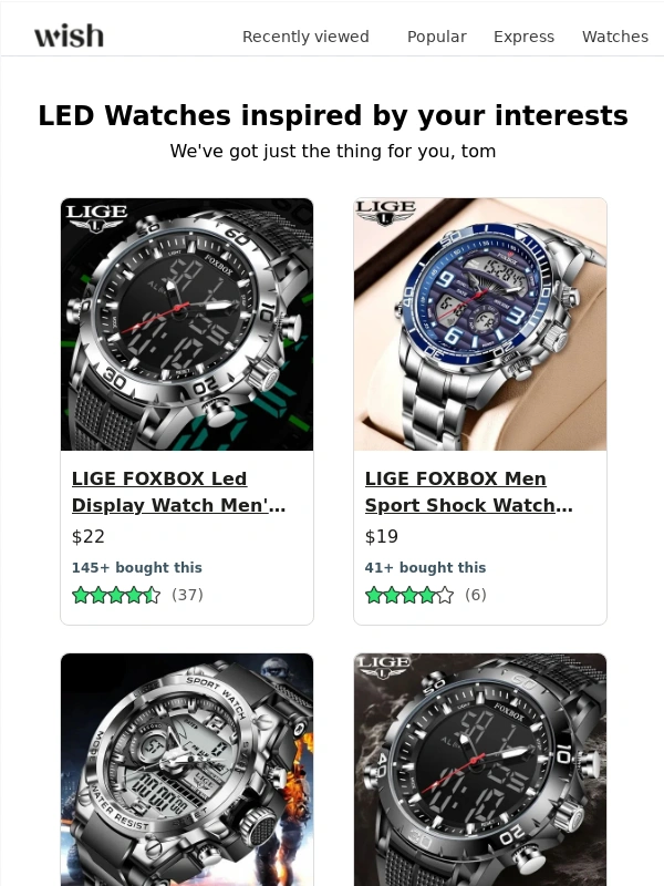 Wish - Be prepared for the outdoors with a watch that lasts. Shop for a Sporty Watch now!