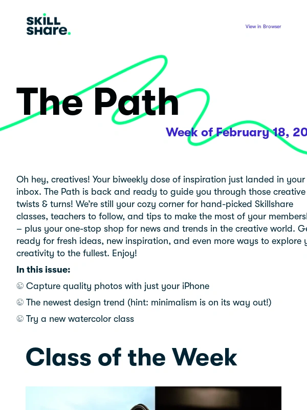 Skillshare - The Path: Issue 036 - Easy self portraits with your phone,redefining creative success,& watercolors with Hélène