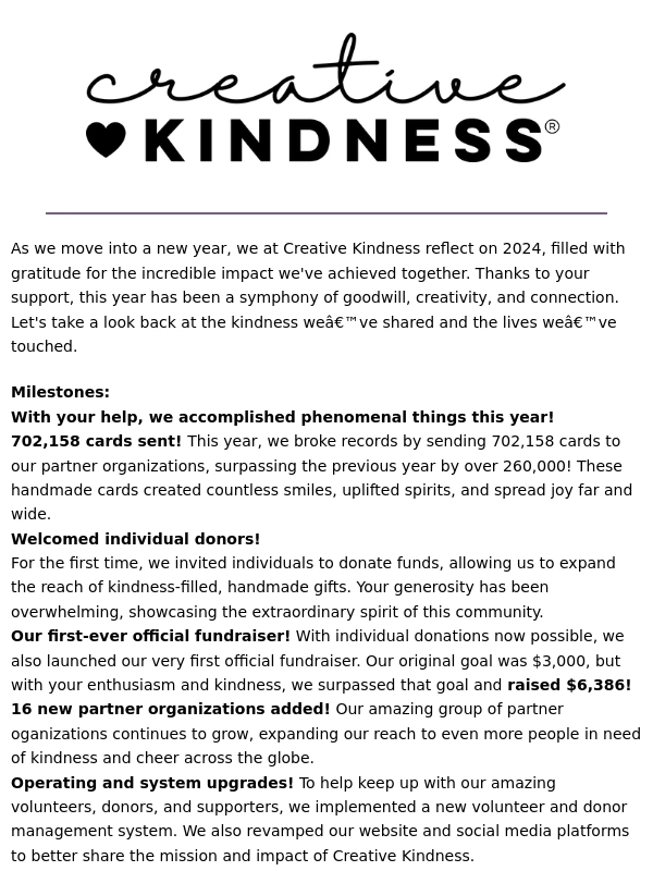 Scrapbook - A Year of Kindness: 2024 Creative Kindness Highlights