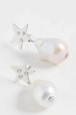 Tory Burch Star Pearl Drop Earrings