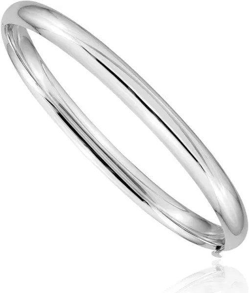 14K White Gold Bangle Bracelet