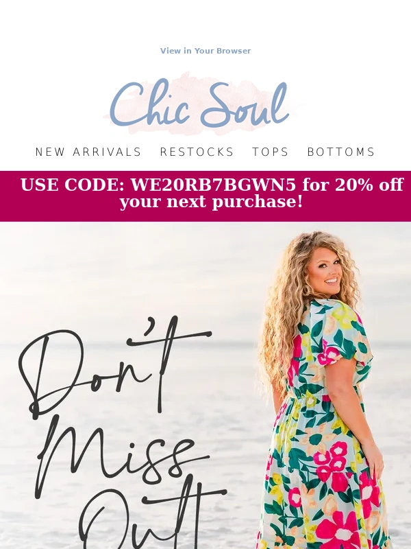 Chic Soul - Don't Forget: You Have 20% OFF! ?