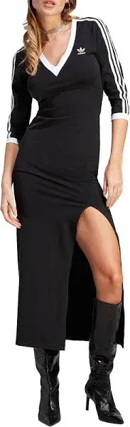 Adicolor Classics 3-Stripes V-Neck Maxi Dress (Plus Size)