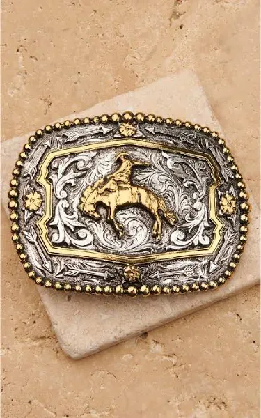 Cody James Men's Bronco Rider Beaded Edge Belt Buckle