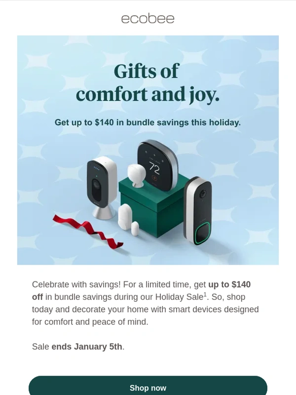 Ecobee - Save big during our Holiday Sale. ⛄?