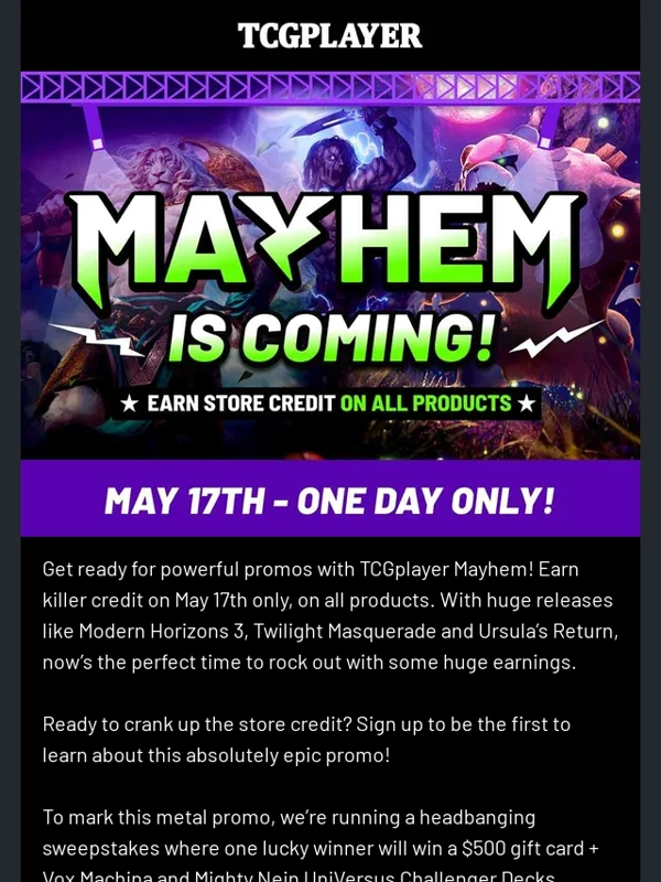 Tcgplayer - Mayhem is Coming on May 17th