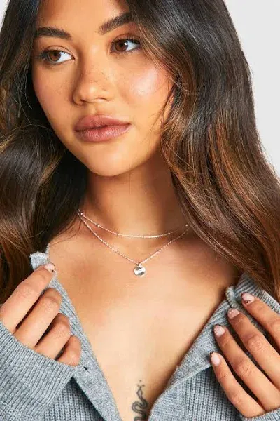 Boohoo Delicate Double Layered Pendant Necklace