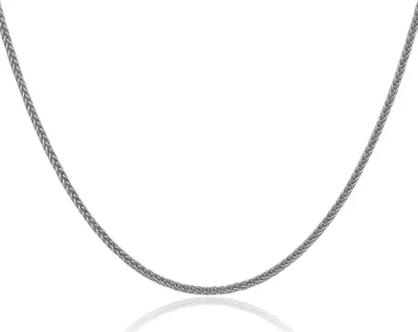 14K Solid Yellow Gold 3 Wire Spiga Wheat Link Chain Necklace