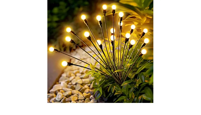 PATIOPIA Solar Garden Lights, 20 LED Firefly Garden Lights Solar Outdoor, Solar Lights for Outside Sway by Wind,Solar Lights Outdoor Waterproof for Christmas Yard Patio Pathway Decoration (2 Pack)