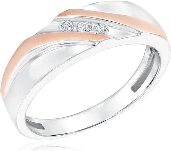 Reeds Men's 1/10ctw Diamond Diagonal Row Band