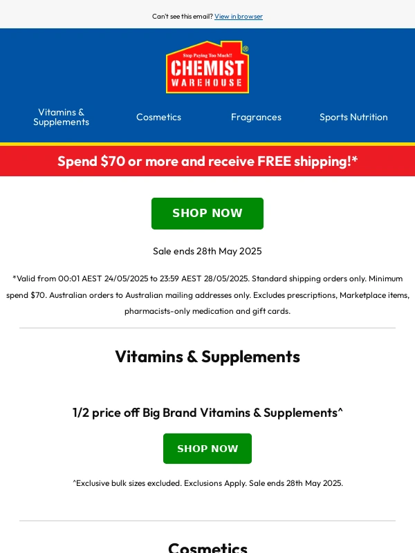 Chemist Warehouse - Final days of our massive mayhem sale ⏰