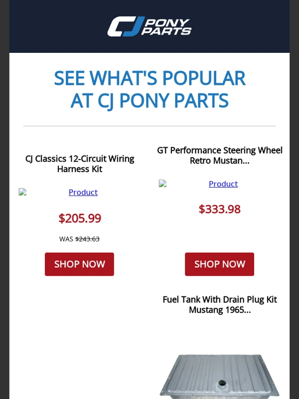 CJ Pony Parts - New Deals on Fan-Favorite Brands