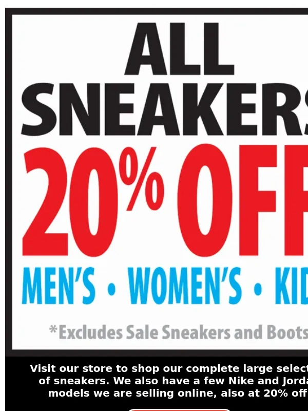 Al's Sporting Goods - 20% OFF All Sneakers ??