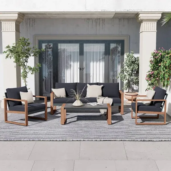 Wade Logan Arunas 5 Person Outdoor Conversation Furniture Set