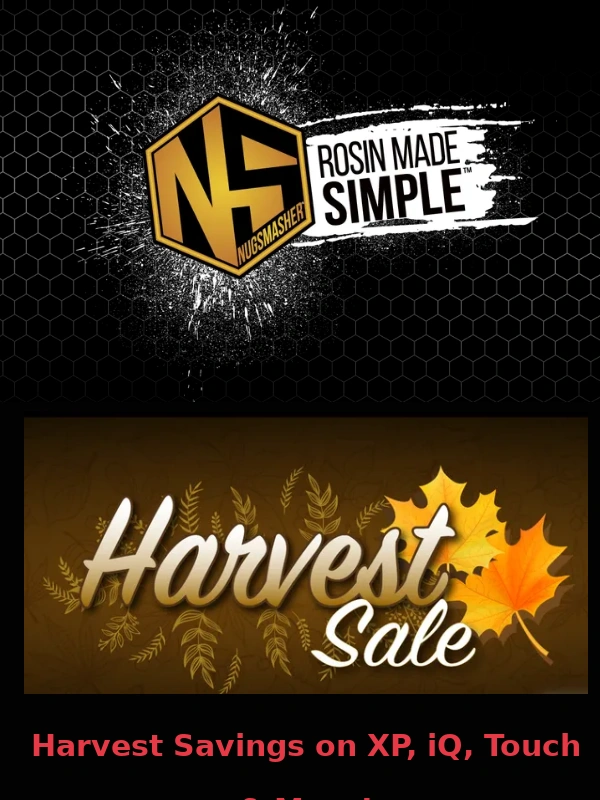 Nugsmasher - Harvest Savings Event: Exclusive Deals on XP & iQ Machines!