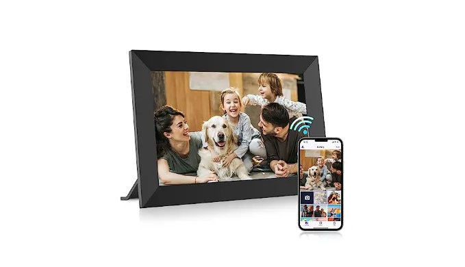 Uhale Digital Picture Frame 32GB Storage 10.1 Inch WiFi Electronic Photo Frames SD Card Slot IPS Touch Screen HD Display Auto Rotate Slideshow Share Videos Photos Instantly Send Wishes Remotely