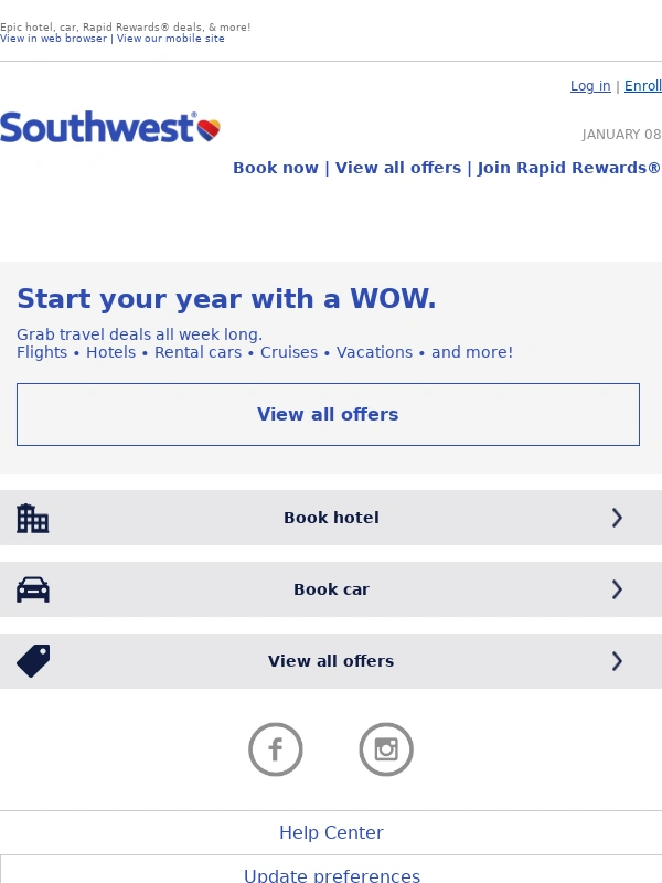 Southwest - $49 sale! Start your new year with a WOW!